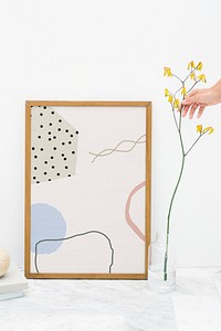 Abstract memphis framed photo, minimal home decor