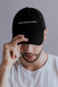 Man with a black cap mockup