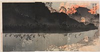 Our Elite Forces Occupying the Pescadore Islands of Taiwan (1895) print in high resolution by Kobayashi Kiyochika. Original from the Saint Louis Art Museum. 