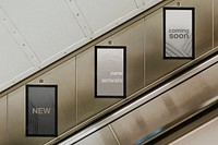 Billboard mockup psd by underground escalator