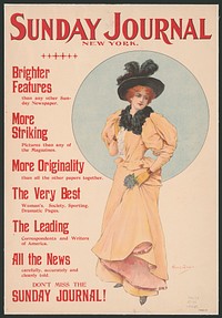 Sunday Journal, New York, brighter features than any other Sunday newspaper (1896). Original from the Library of Congress.