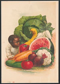 African-american child with fruits and vegetables (1904). Original from the Library of Congress.