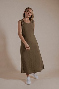 Shift dress mockup, women’s casual fashion psd