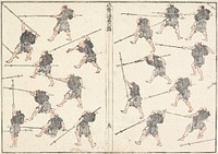 Practice of Long-handled Sword (1817) in high resolution by Katsushika Hokusai. Original from The Minneapolis Institute of Art.