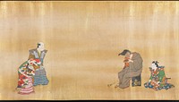 Scenes from Comic Plays (one of a pair) (ca. 1710) painting in high resolution by Hanabusa Itcho.  Original from The Minneapolis Institute of Art.