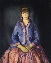 Emma in the Purple Dress (1919) painting in high resolution by George Wesley Bellows.  