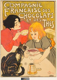 Compagnie Française des Chocolats et des Thés (1895) print in high resolution by Théophile Alexandre Steinlen.  