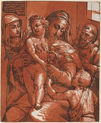 Madonna and Child Accompanied by Saints (1585) by Andrea Andreani & Jacopo Ligozzi.  