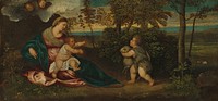 Madonna and Child and the Infant Saint John in a Landscape (1540–1550) by Polidoro Lanzani.  