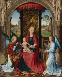 Madonna and Child with Angels (after 1479) by Hans Memling.  