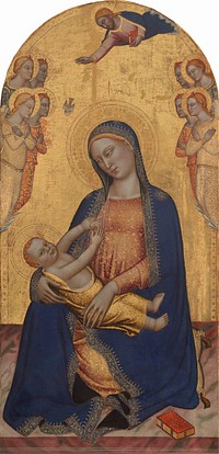 Madonna and Child with God the Father Blessing and Angels (ca. 1370–1375) by Jacopo di Cione.  