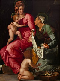 Madonna and Child with Saint Elizabeth and Saint John the Baptist (ca. 1535) by Jacopino del Conte.  