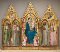 Madonna and Child with Saints Andrew, Benedict, Bernard, and Catherine of Alexandria with Angels (before 1387) by Agnolo Gaddi.  