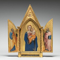 Madonna and Child, with Saints Peter and John the Evangelist, and Man of Sorrows (ca. 1360) by Nardo di Cione.  