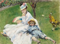 Pierre-Auguste Renoir's  Madame Monet and Her Son (1874) painting in high resolution 