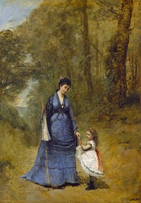 Madame Stumpf and Her Daughter (1872) by Jean Baptiste Camille Corot.  