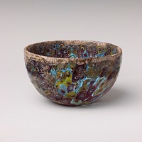 Glass hemispherical mosaic bowl