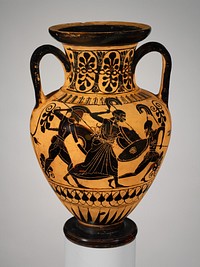 Terracotta neck-amphora (jar), Greek, Attic