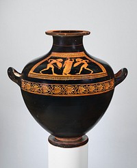 Terracotta hydria: kalpis (water jar)