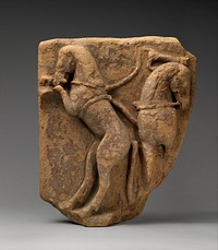 Fragment of a terracotta relief with two horses