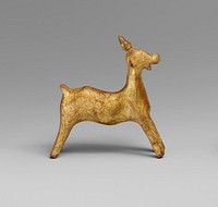 Gilt terracotta statuette of a goat