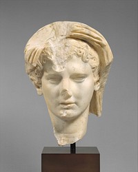 Marble head of a veiled man