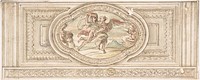 Design for a Panel with a Depiction of Boreas Abducting Oreithyia, Anonymous, Italian, Roman-Bolognese, 17th century