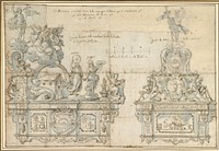 Design for a Processional Float, Anonymous, Italian, Roman-Bolognese, 17th century