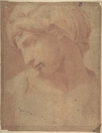 Drawing of the Head of Michelangelo's Dawn (from the Tomb of Lorenzo de' Medici, Church of San Lorenzo, Florence) by Anonymous