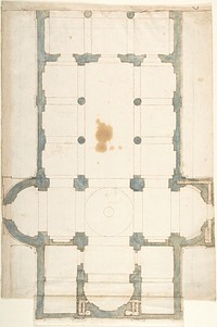 Plan for a Church with a Nave (recto); Framing Outlines (verso)