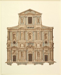 Drawing for Buontalenti's Model for the Facade of S. Maria del Fiore of Florence, attributed to Cigoli (Ludovico Cardi)