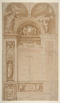 Design for a Reredos or Frame and Setting for an Altar Painting