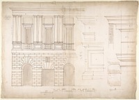 Palazzo Caffarrelli-Vidoni, elevation; details (recto) blank (verso)