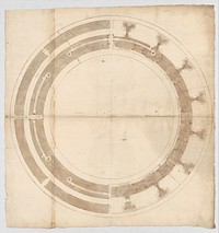 St. Peter's, drum, plans at two levels (recto) blank (verso)