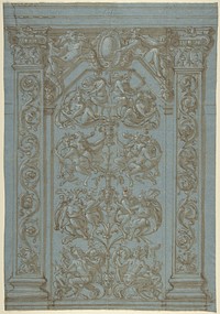 Design for a Wall Elevation with Grotesques, Anonymous, Italian, second half of the 16th century