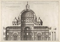 Speculum Romanae Magnificentiae: Longitudinal Section Showing the Interior of Saint Peter's Basilica as Conceived by Michelangelo (Published in 1569), Antonio Lafréry