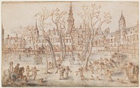 Abdijplein of Middelburg by Adriaen van de Venne