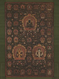 Mandala of Vajradhara, Manjushri and Sadakshari -Lokeshvara by Unidentified artist