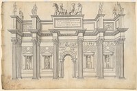 A Monumental Archway with Five Bays in the Corinthian Order