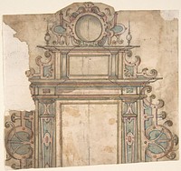 Fragment of design for architectural frame by Albert Flamen