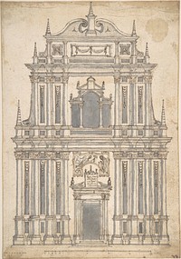 Design for a Church Facade, Anonymous, Italian, 17th century