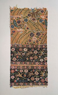 Kesi Panel with Tiger and Birds on Floral Ground