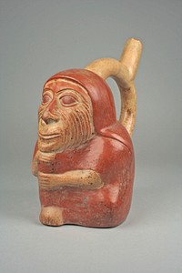 Stirrup Spout Bottle with Wrinkled Face