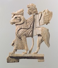 Openwork furniture plaque with ram-headed sphinx, Assyrian