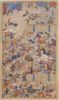 "Battle Between Iranians and Turanians", Folio from a Shahnama (Book of Kings)