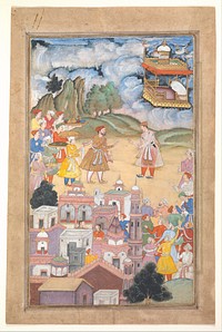 "King Sal Visits Kala Yavana", Folio from a Harivamsa (Legend of Hari (Krishna)), ca. 1590–95