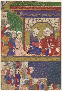 The Court of Ravana", Folio from a Ramayana