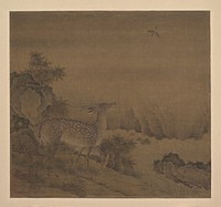 Deer by a Pine Stream by Unidentified artist