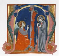 Annunciation in an Initial M 