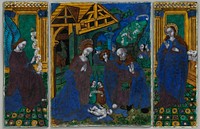 Three plaques from a triptych with the Adoration of the Shepherds, Flanked by the Angel Gabriel and the Virgin Annunciate